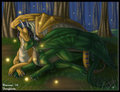 Night in a forest by Rinienne
