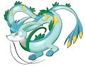 Serperior x Glaceon fusion by vanessasonica