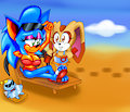 Sapphire Sonic and Cream at the beach sand castles