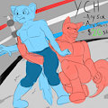 YCH - Wrestling: "Low Blow" by Redkittykitty