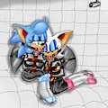 Sapphire Sonic and Rouge in Leather Straight Jackets by ClassicSatAmSonic