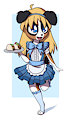 Doggie girl serving tacos