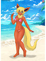 Flareon on the beach