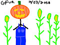Spoopy Corn Field with Scarecrow Pumpkin Head. (Day 3) by GronV3