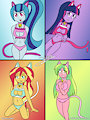 Commission: Equestria Girls Cats by Otakon