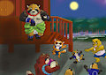 Tanuki at Full Moon by puppywulf