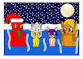 Lumy, Nighty, Jacky and Sal at the hot springs