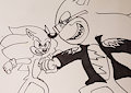 Inktober day 21 Sonic vs Scourge