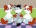 "Comforting a little wolf!"