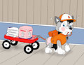 Paw Patrol avoid a puddle