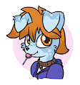Toby with a lollipop