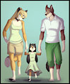 Out for a Stroll with Mom and Dad by GraceTheGoldenFurred
