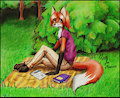 Amber the fox - by Yumelilly by Foxyverse