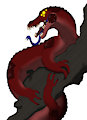 Red Water Basilisk (Stream art) by SpiceDevil