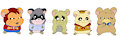 Five Ham-Ham Critters