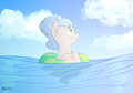 Relaxing in the ocean