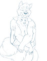 Big fox, Small fox by hyenafur