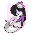 Aggie in a hoodie and skirt