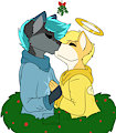 Kissing under the mistletoe