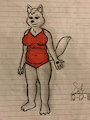 Kayla Red One Piece Swimsuit by SiberianHuskyDude