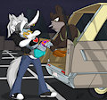 A Rabbit Being Carried Away