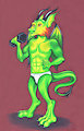 Weightlifting Dragon by hollyandhoney