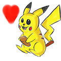 Pikachu eatin bread by SamuraiCanine