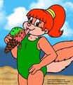 Candy, a spumoni ice cream cone, and the beach.