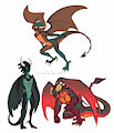 A Draconic Race Concept [Dragoyles?] by JazzTheTiger