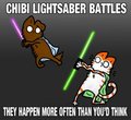 chibi lightsaber battle