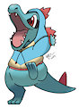Totodile in a hoodie