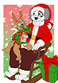Sitting on Santa Paw lap by Yookey