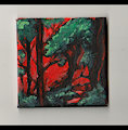 Orange forest fire magnet