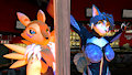 renamon y krystal pole dance 7w7 by GamePaint6969