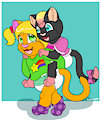 Kitty Piggyback rides -by MaruchanBoy-