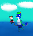 in the ocean with my rp by BearsFlush