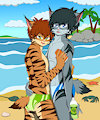 Kyle and Ethan in beach by FelixSandcatKitten