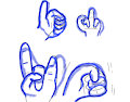 Hands poses test sketches