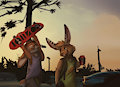 Skater bunnies by Fox4 by FlipBunny