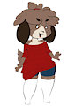 ol colored digby in a big shirt n shorts n socks