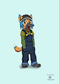 Little Tokky Showin' off his Overalls