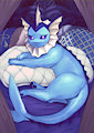 Vaporeon in your bed by WhimsicalHeart