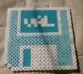 Perler Bead Floppy Disc Badge by Valreations