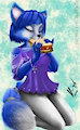 Krystal enjoys her sandwich