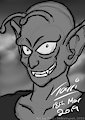 BW Sketch - King Piccolo by Tarri