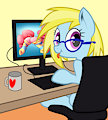 At her Desk by DaMagics