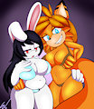 --Comm-- Tsuki and Rocket by GalaxyViolet