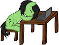 Sleepy Laptop Filly by CraftyCirclePony