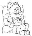 Pandr Pandafox leaning on pillow by Pandr