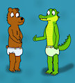 Croc and Bert Diapers by BearsFlush